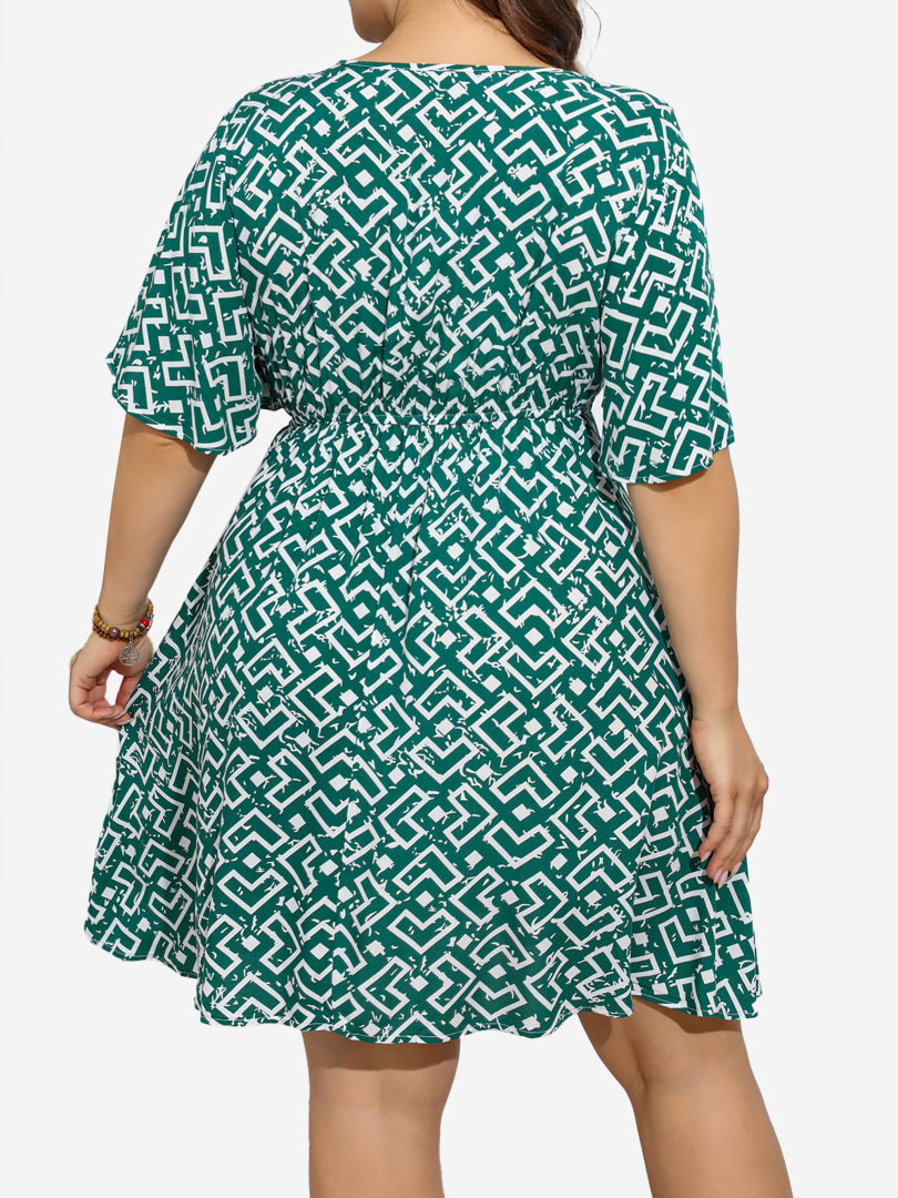 Plus Size Printed A-Line Dress 1270992