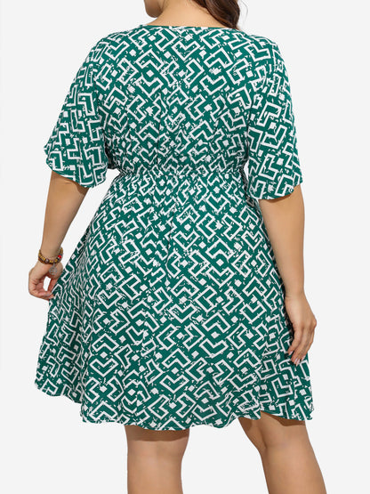Plus Size Printed A-Line Dress 1270992