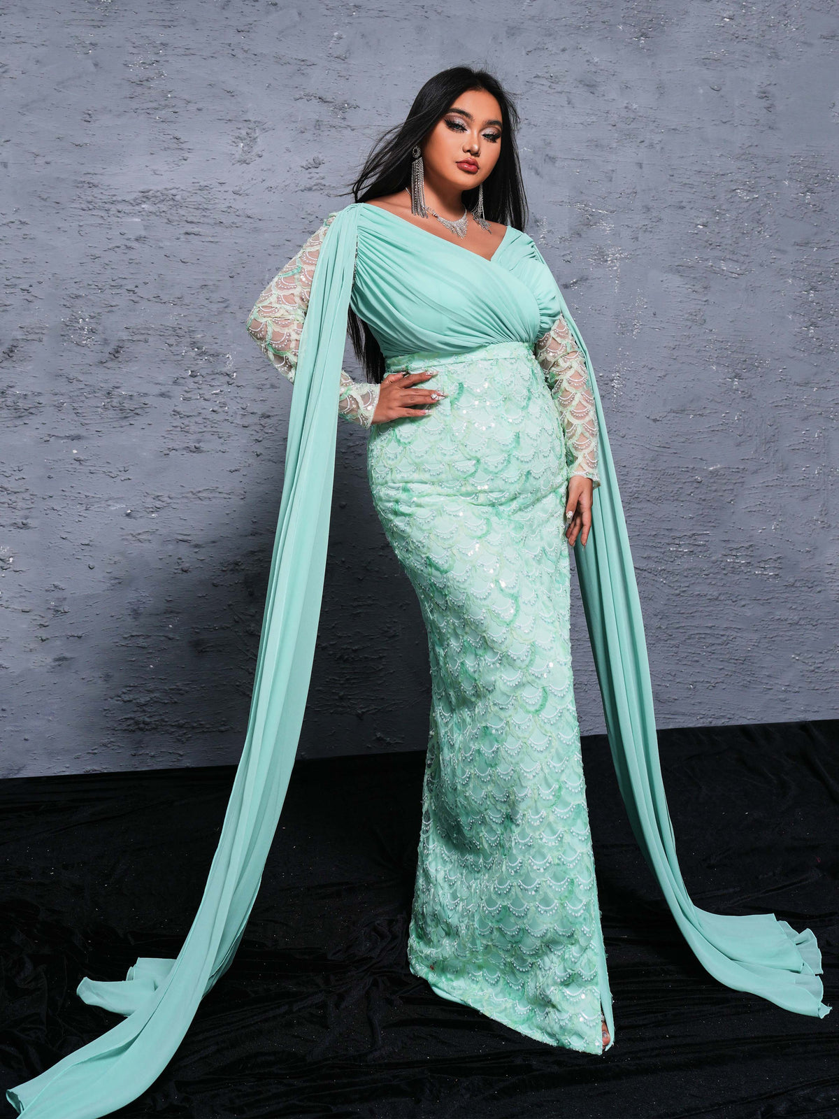 Plus Size Ribbon Arabian Dresses 1288702