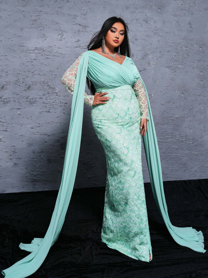 Plus Size Ribbon Arabian Dresses 1288702