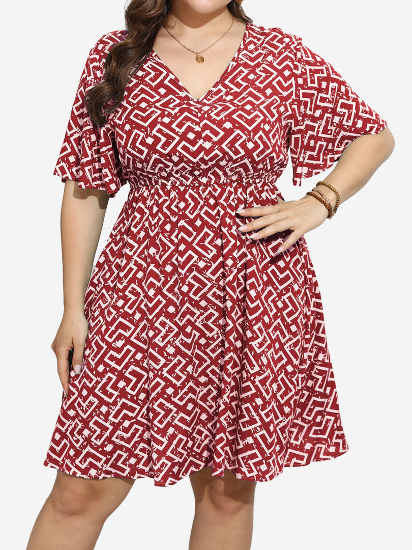 Plus Size Printed A-Line Dress 1270992