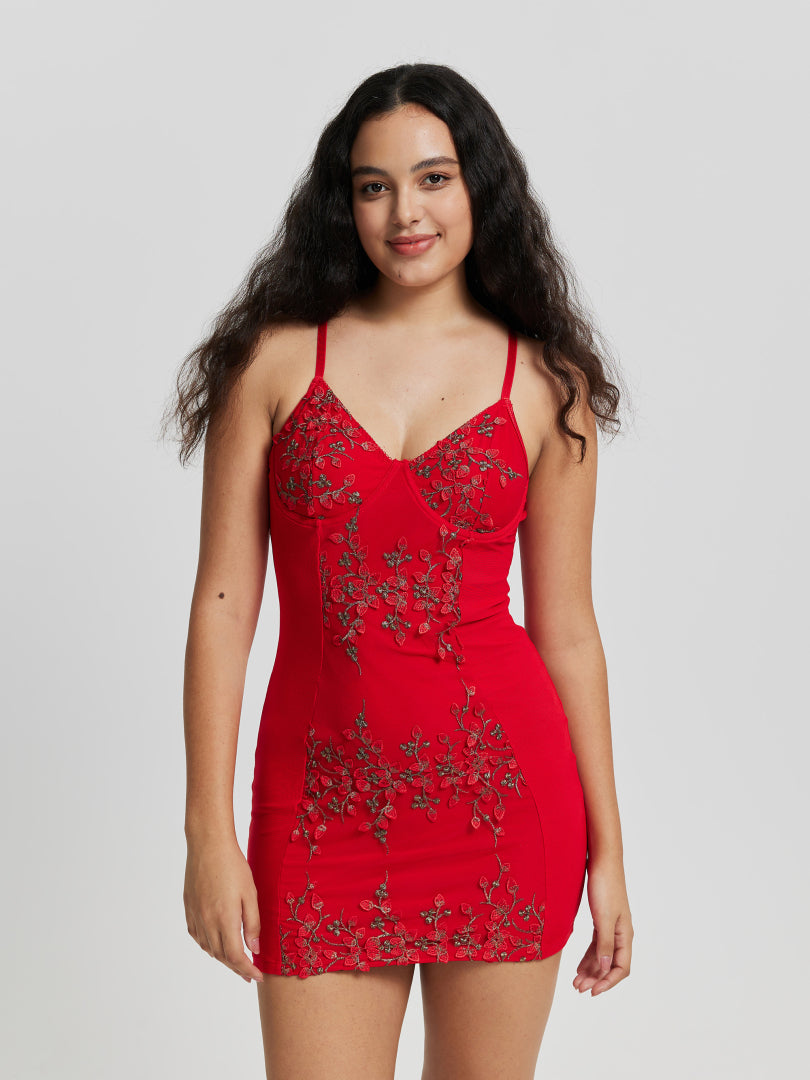 Cami Embroided Bodycon Dress 110824