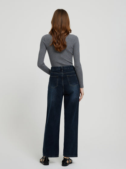 Pocket Straight Leg Jeans 113265