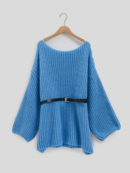 Belted Knit Pullover 116269