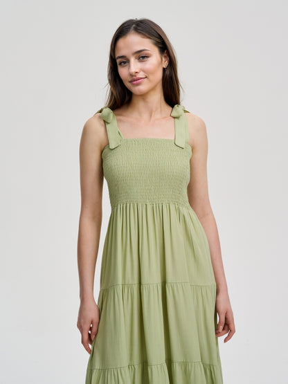 Smocking A-Line Dress 114083