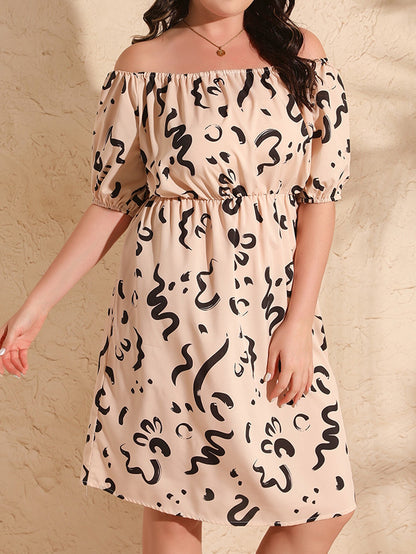 Plus Size Printed A-Line Dress 1252402