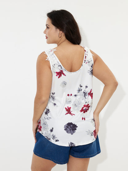 Plus Size Lace-trimmed Tank Top 1245422