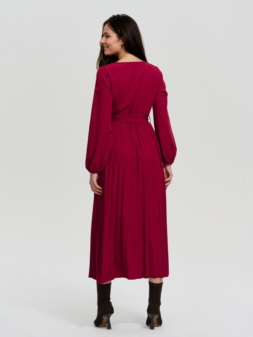 Pleated A-Line Dress 116487