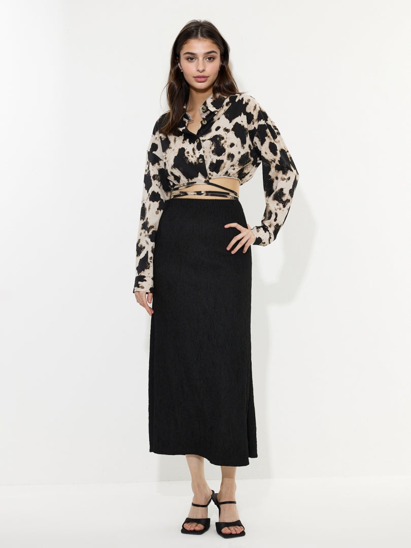 Knotted Placket Blouse 1240282