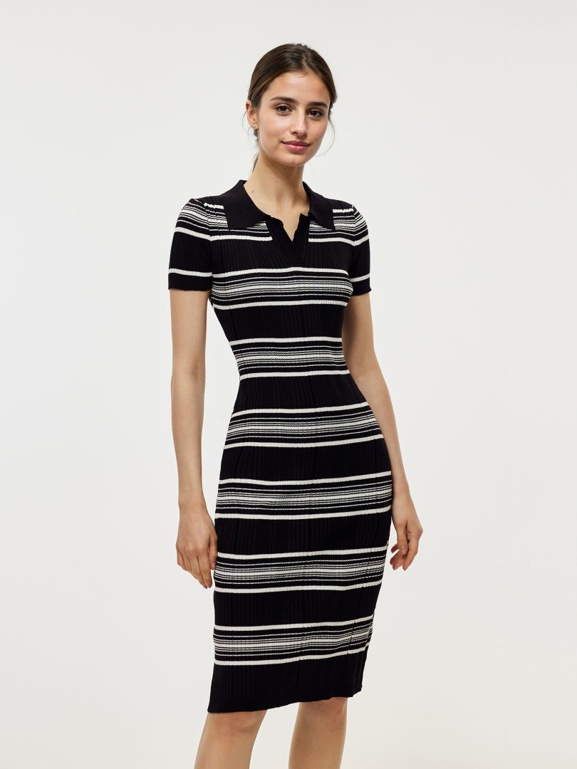 Striped Knit T-shirt Dress 107898