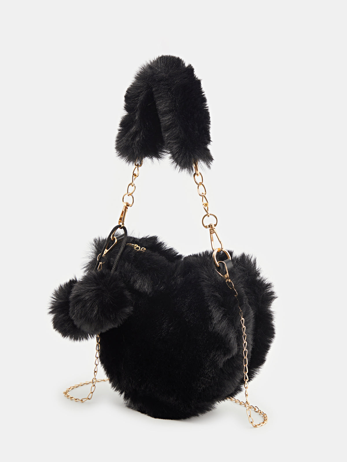 Heart Shape Fax Fur Handheld Bags 120476