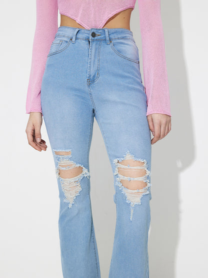 Ripped Flare Leg Jeans 119140