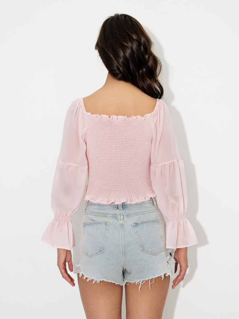 Gathered Pullover Blouse 120088