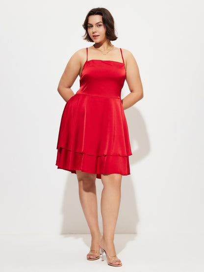 Plus Size Crisscross A-Line Dress 1274172