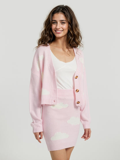 Buttoned Knit Co-ords 112303