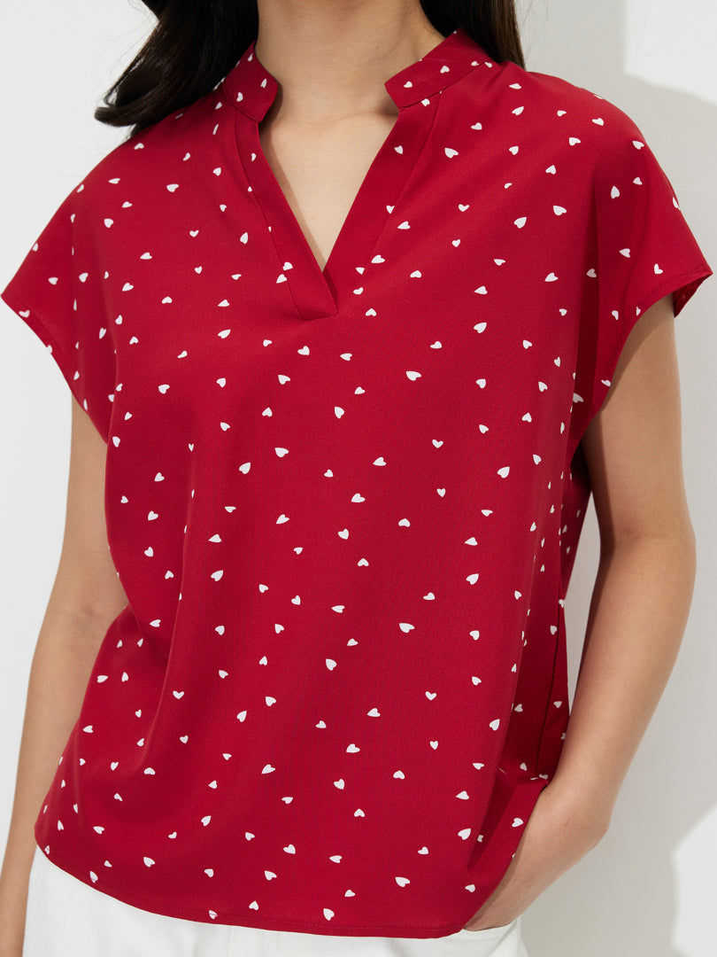 Polo Collar Printed Top  121324