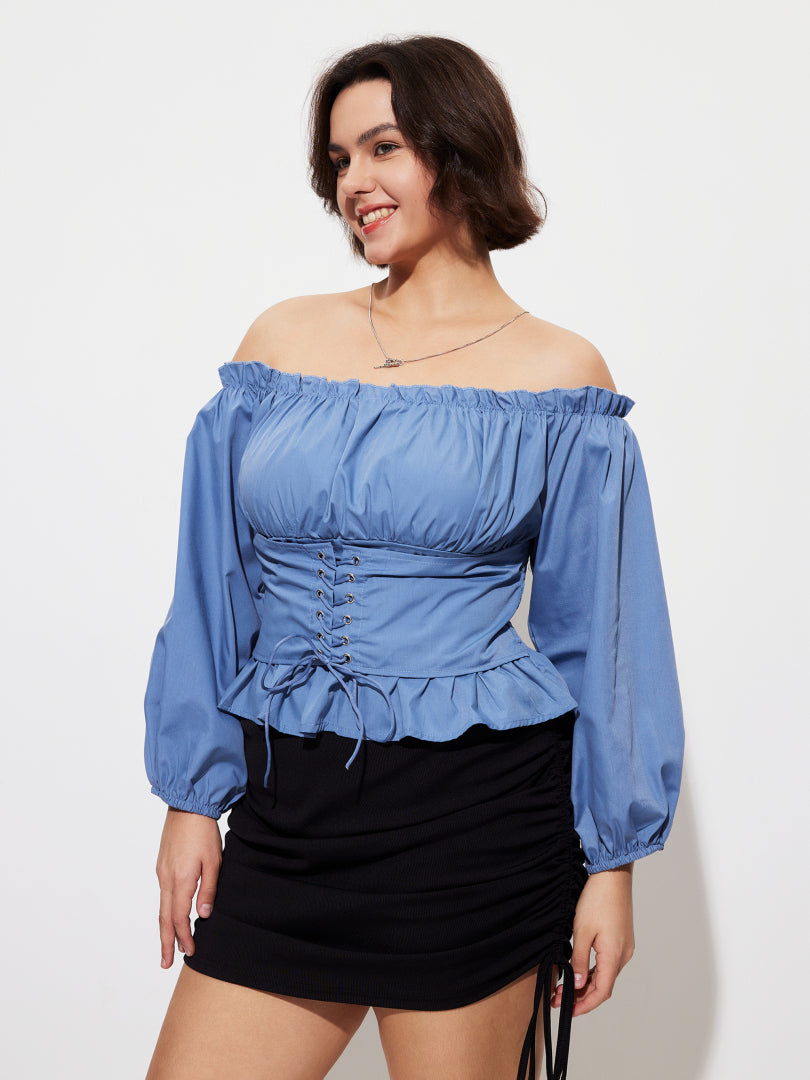 Plus Size Lace Up Plus Size Tops 1277082