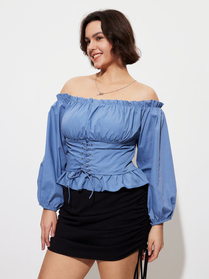 Plus Size Lace Up Plus Size Tops 1277082