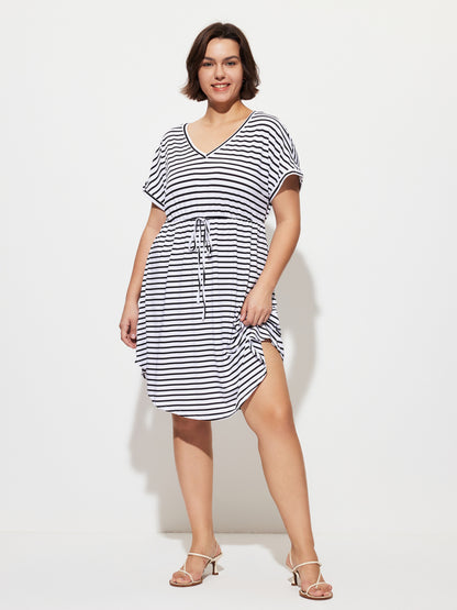 Plus Size Drawstring A-Line Dress 1283302