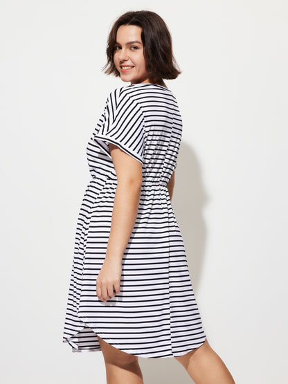 Plus Size Drawstring A-Line Dress 1283302