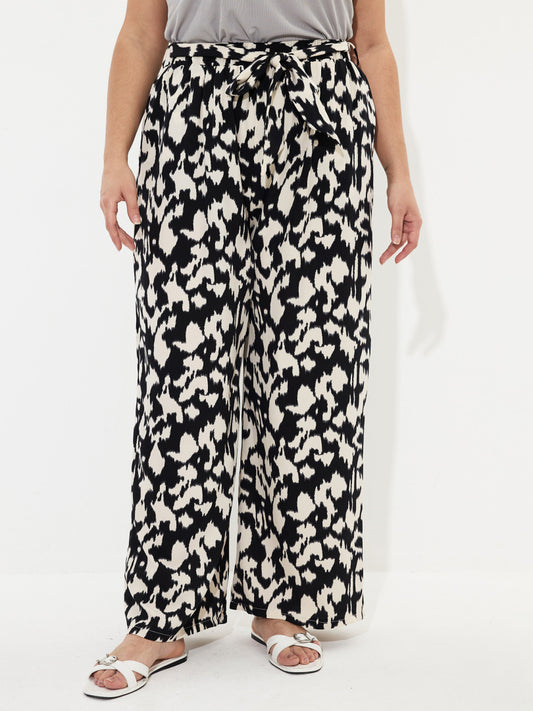 Plus Size Belted Straight Leg Pants 1236182