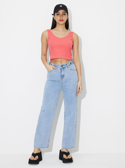 Tied Straight Leg Jeans 118076