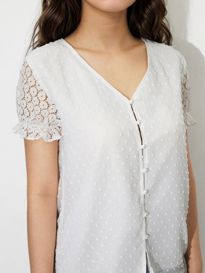 Sheer Pullover Blouse 120045