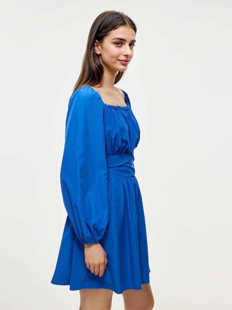 Short A-line Dress With Back Knot 107733