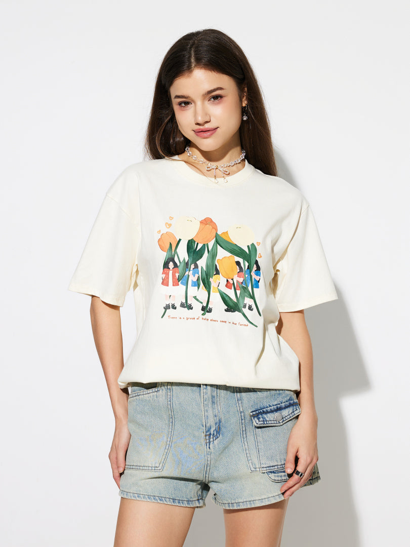 Printed Pullover T-Shirt 1283012