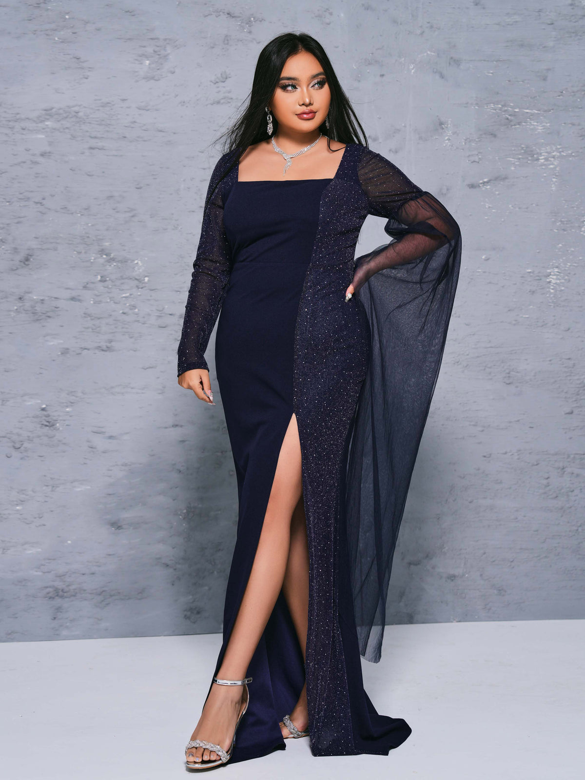 Plus Size Slit Arabian Dresses 1288292