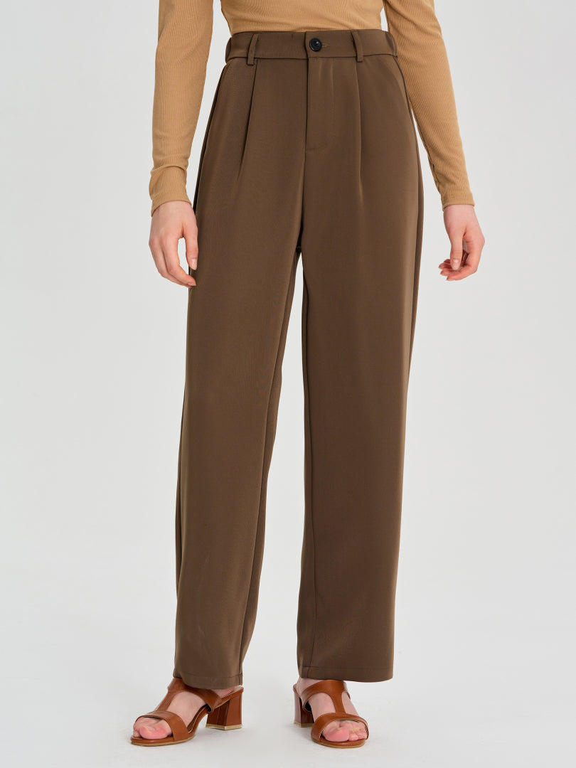 Button Straight Leg Pants 111511
