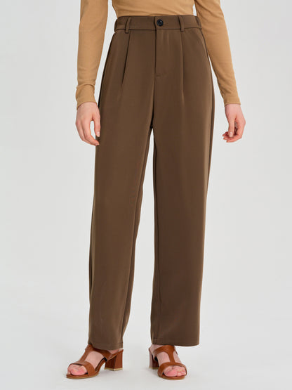 Button Straight Leg Pants 111511