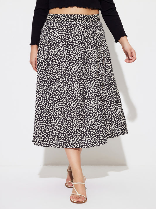 Plus Size Slit A-Line Skirt 1277932