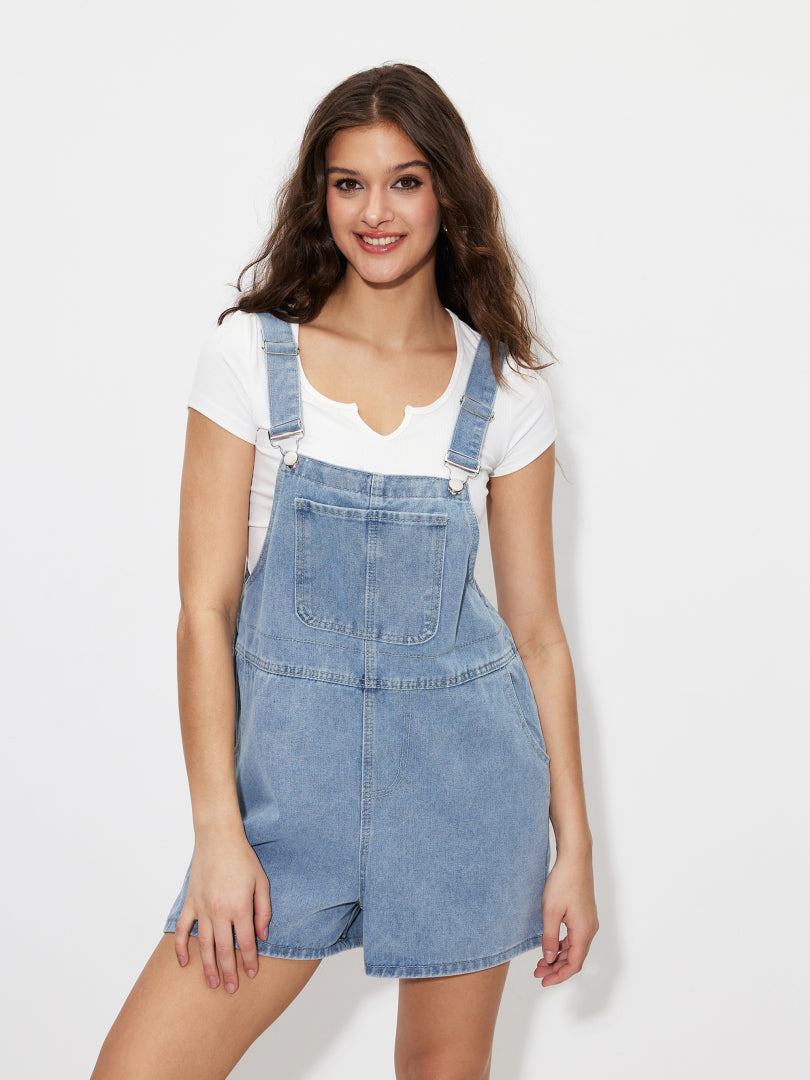 Denim Pinafore Shorts 1262592