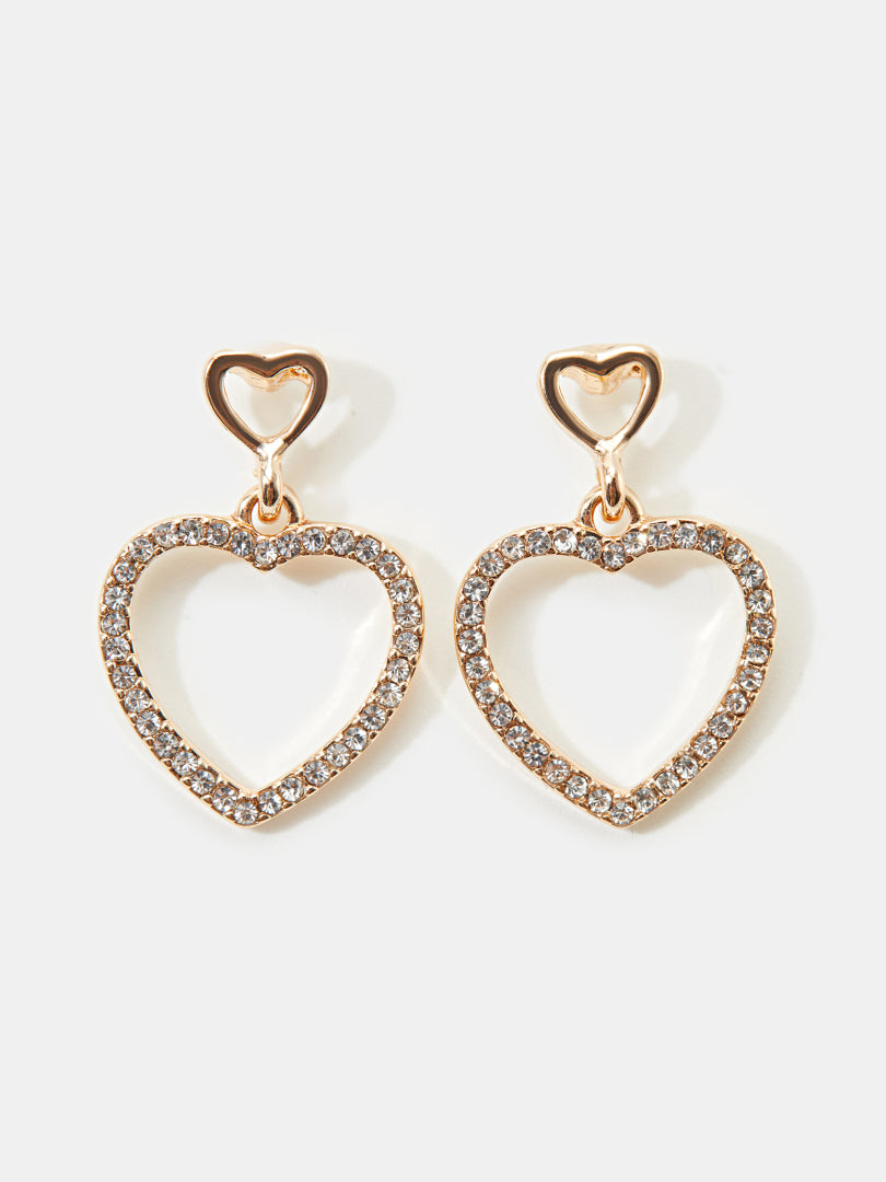Heart Design Drop Earrings 121047