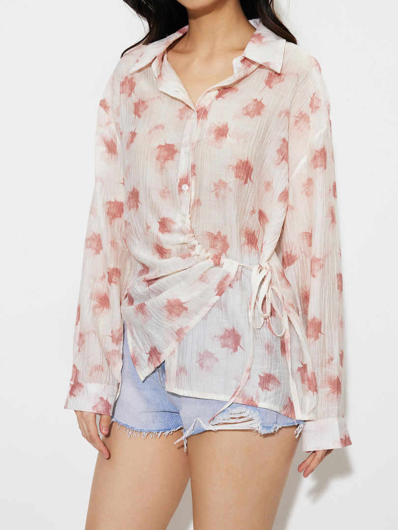 Sheer Placket Blouse 1269292