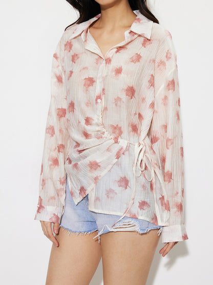 Sheer Placket Blouse 1269292