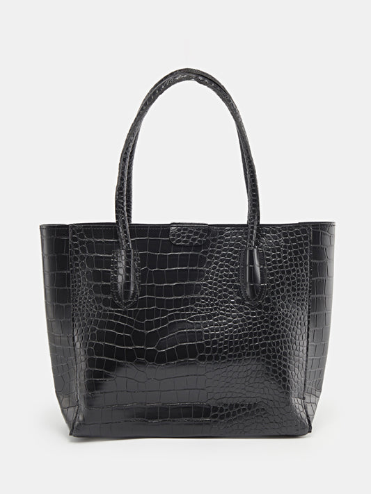 Textured Structured Shoulder Bag 120437