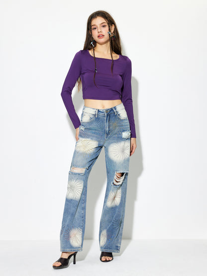 Beaded Straight Leg Jeans 1269122