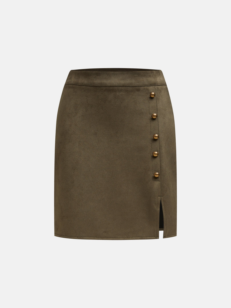 Studded Suede Skirt 111865