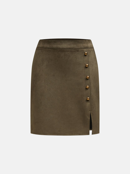 Studded Suede Skirt 111865