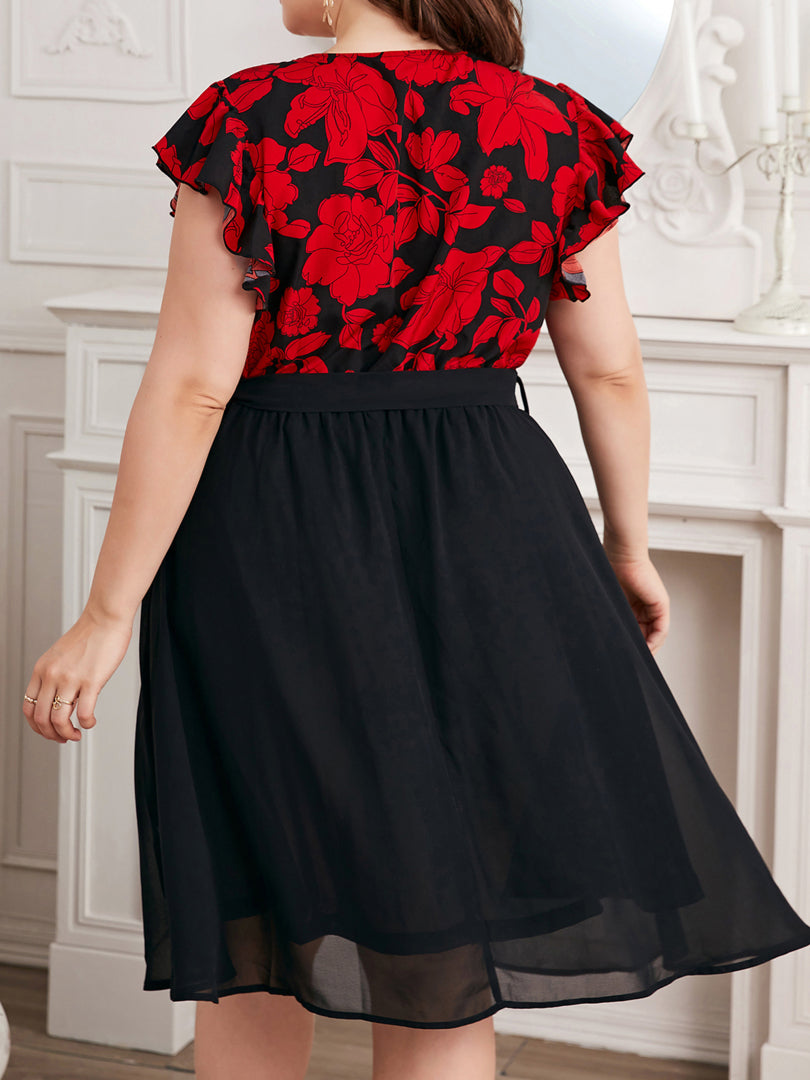 Plus Size Printed A-Line Dress 1260282
