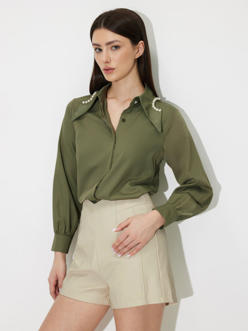 Beaded Detail Shirt 120917
