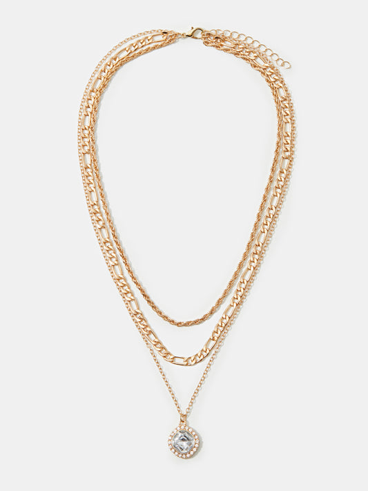Rhinestone Artificial Jewellery - Multi-Layer Necklace 119627