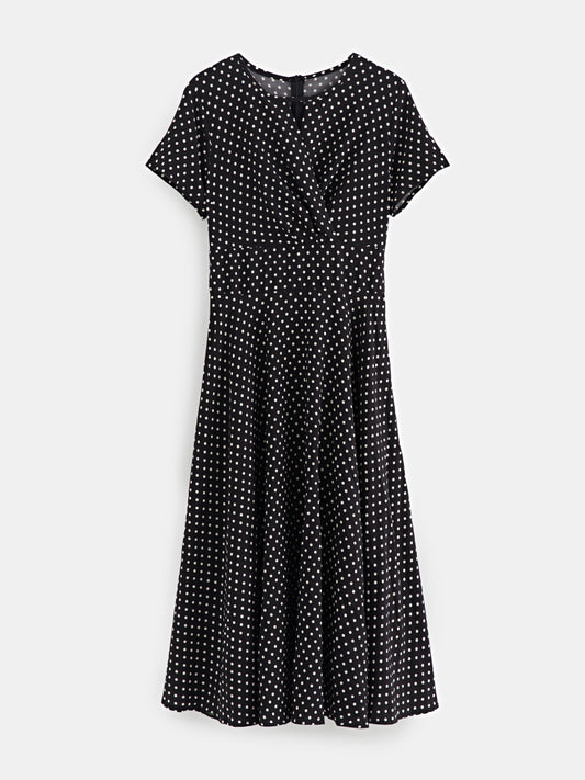 Printed Pleated A-Line Dress 120673