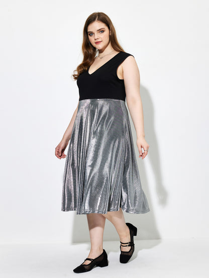 Plus Size Patchwork A-Line Dress 1261042