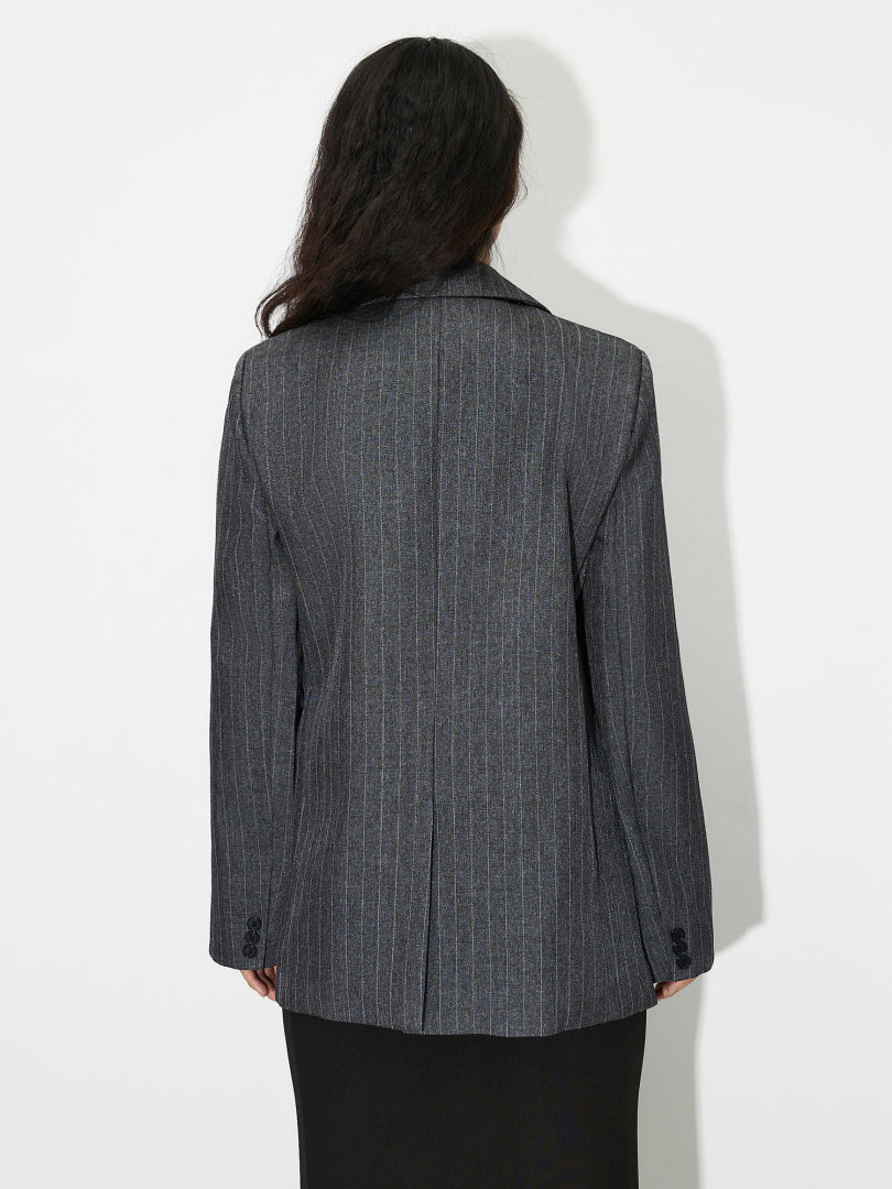 Striped Single-Breasted Blazer 120690