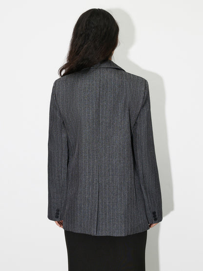 Striped Single-Breasted Blazer 120690