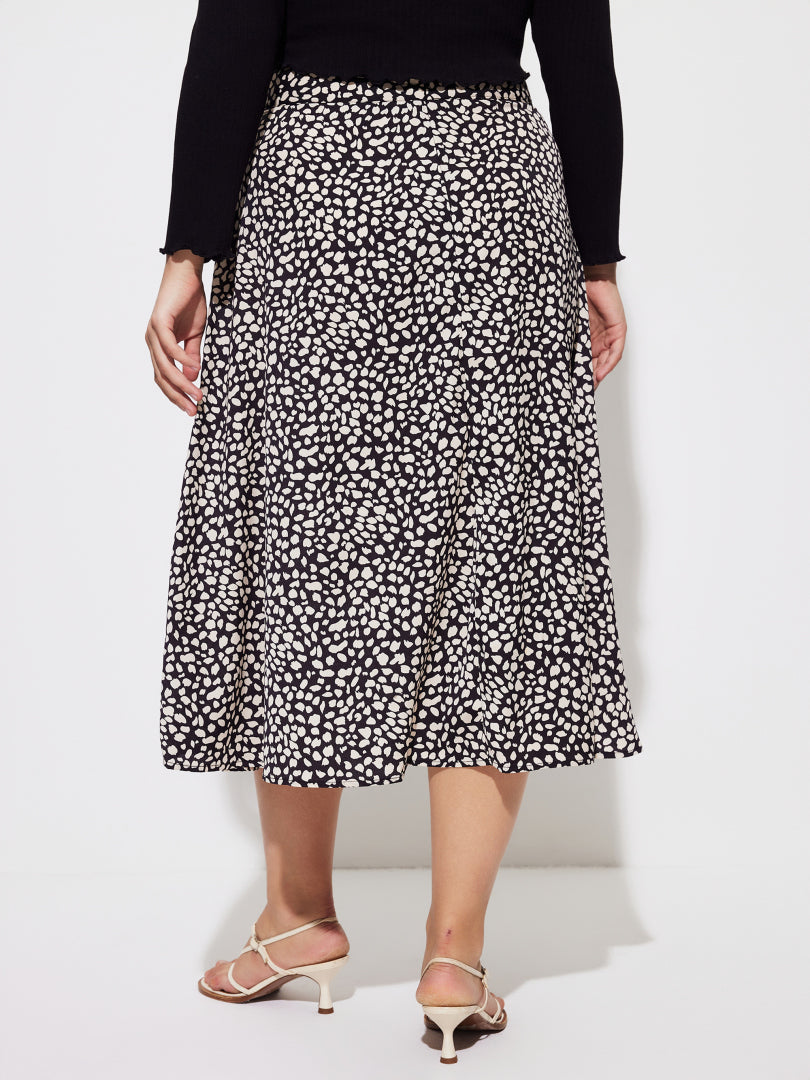 Plus Size Slit A-Line Skirt 1277932