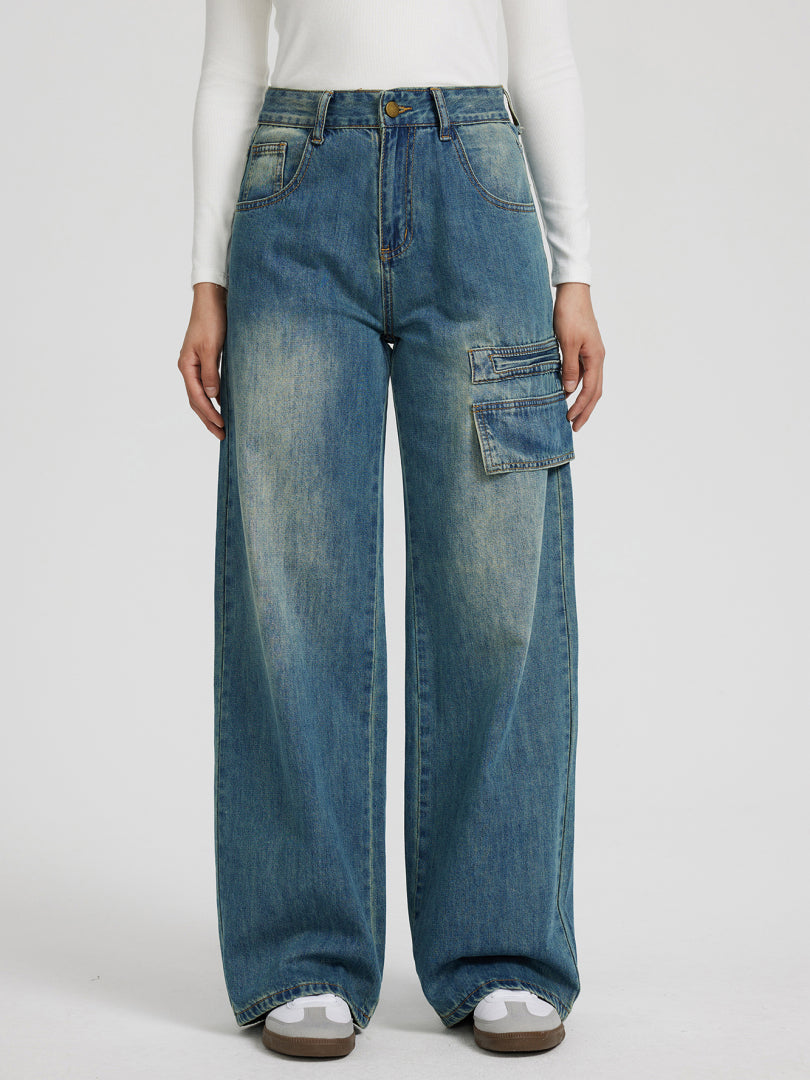 Wide Leg Cargo Jeans 116392